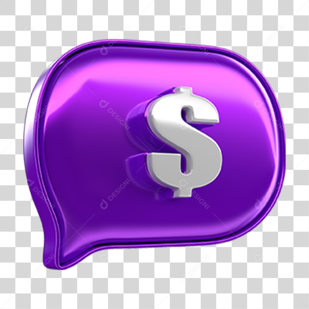 Elemento 3D Balão Cifrão PNG Transparente