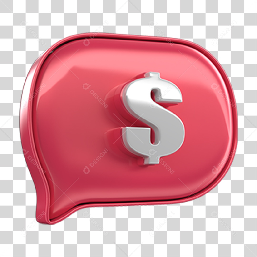 Elemento 3D Balão Cifrão PNG Transparente