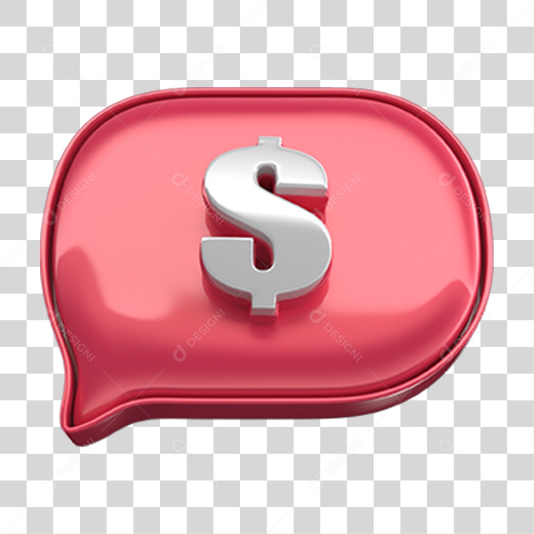 Elemento 3D Balão Cifrão PNG Transparente