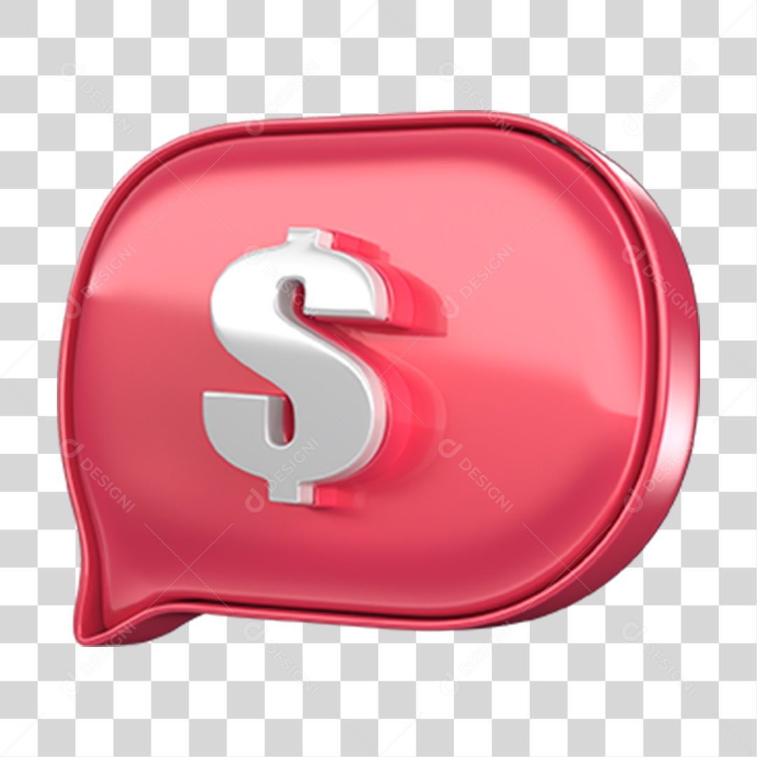 Elemento 3D Balão Cifrão PNG Transparente