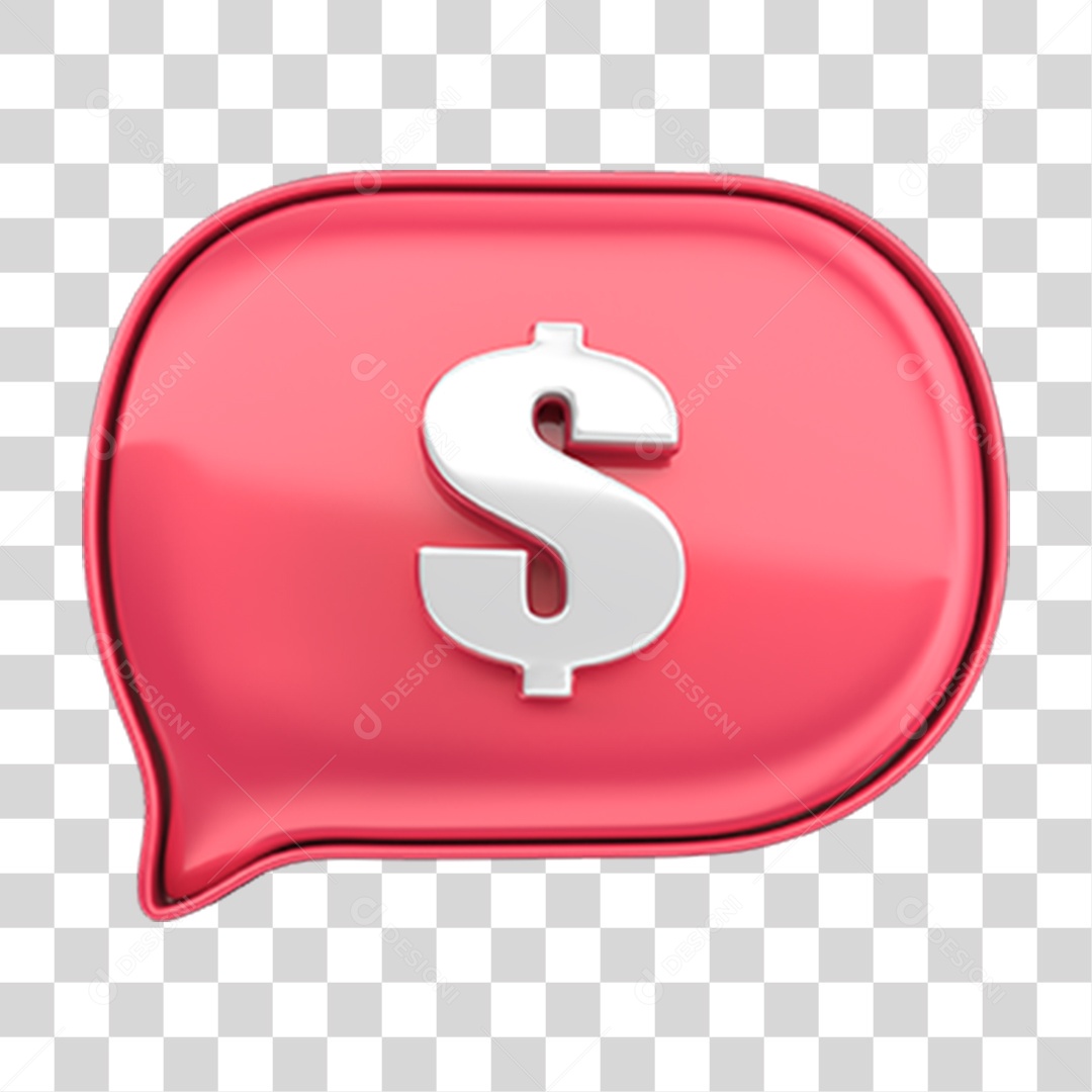 Elemento 3D Balão Cifrão PNG Transparente