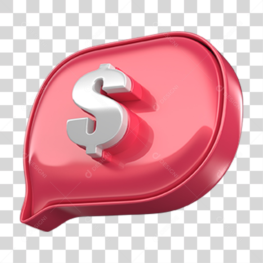 Elemento 3D Balão Cifrão PNG Transparente