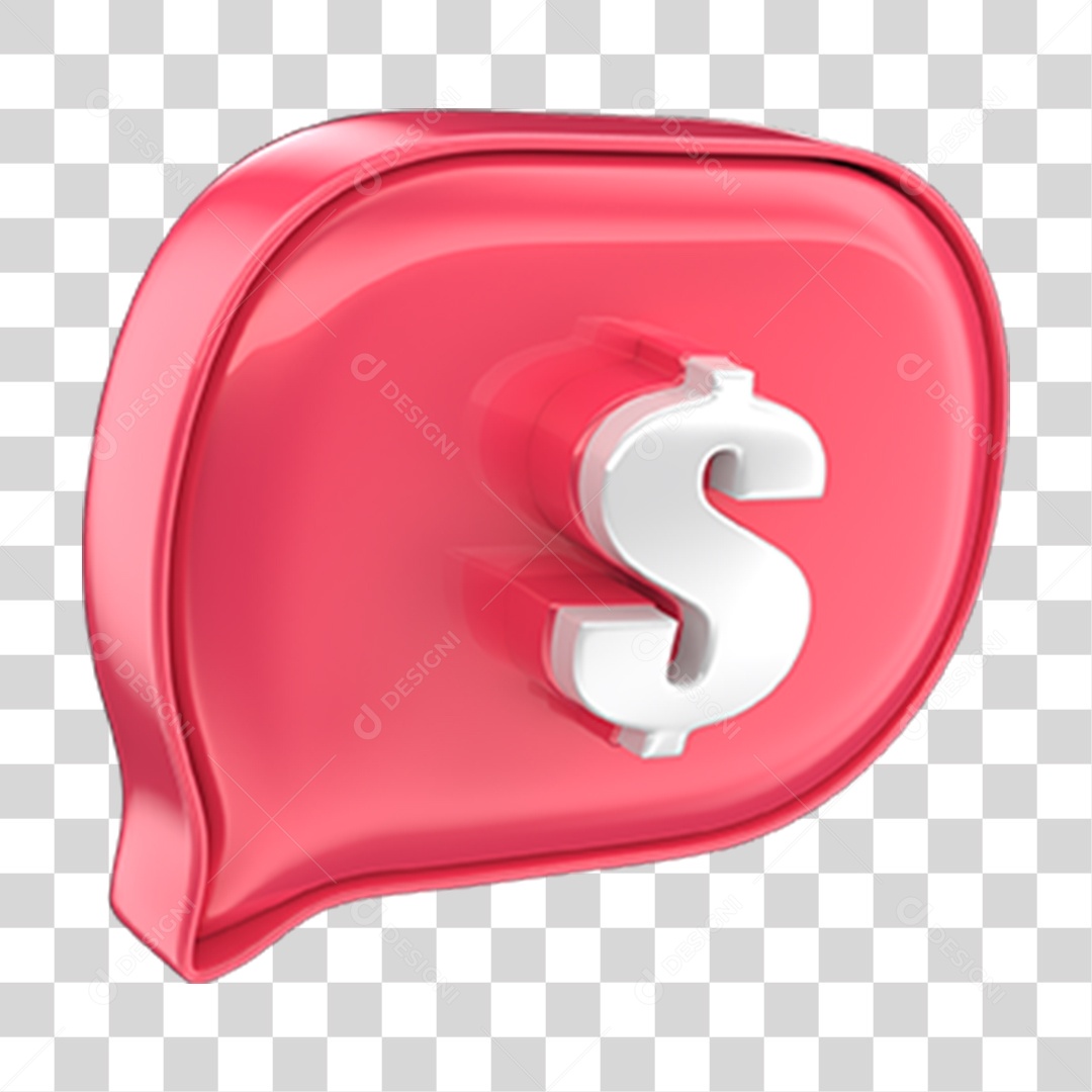 Elemento 3D Balão Cifrão PNG Transparente