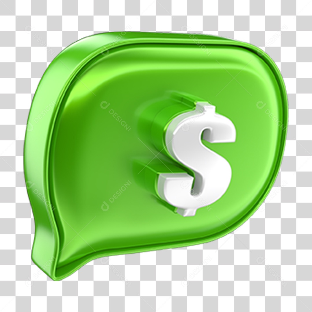 Elemento 3D Balão Cifrão PNG Transparente