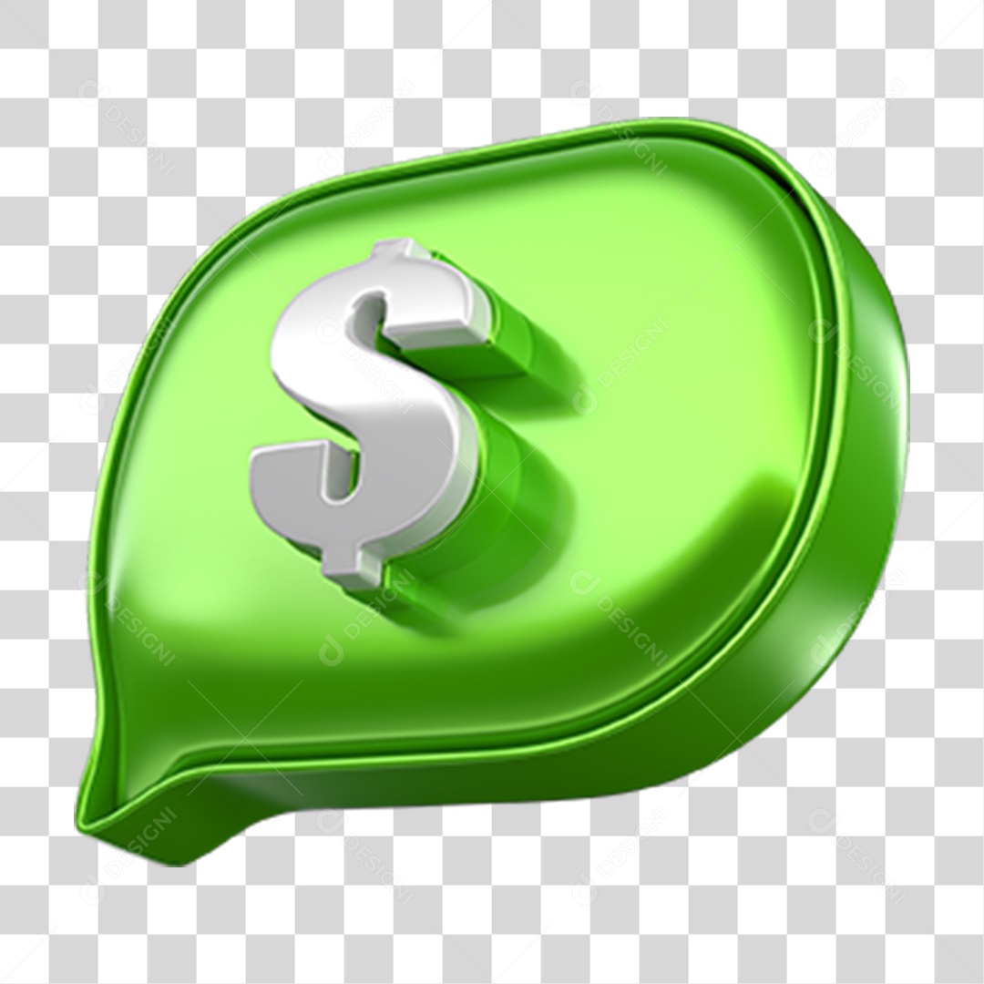 Elemento 3D Balão Cifrão PNG Transparente