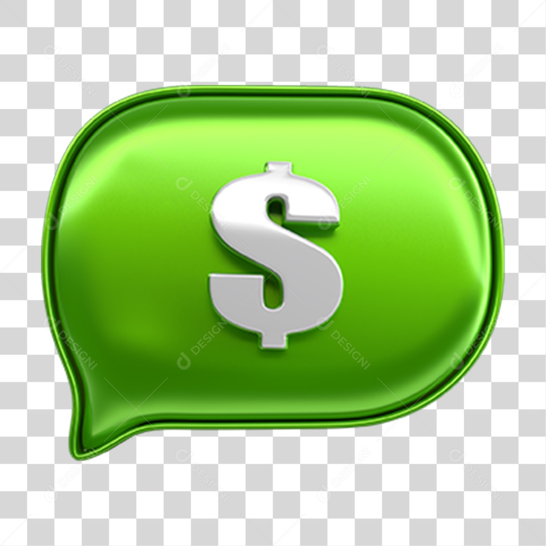 Elemento 3D Balão Cifrão PNG Transparente