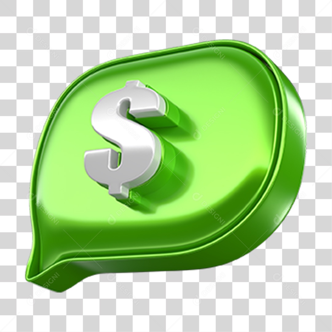 Elemento 3D Balão Cifrão PNG Transparente