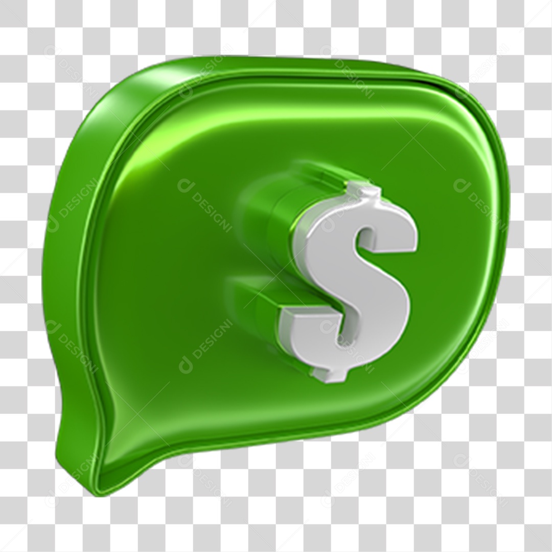 Elemento 3D Balão Cifrão PNG Transparente