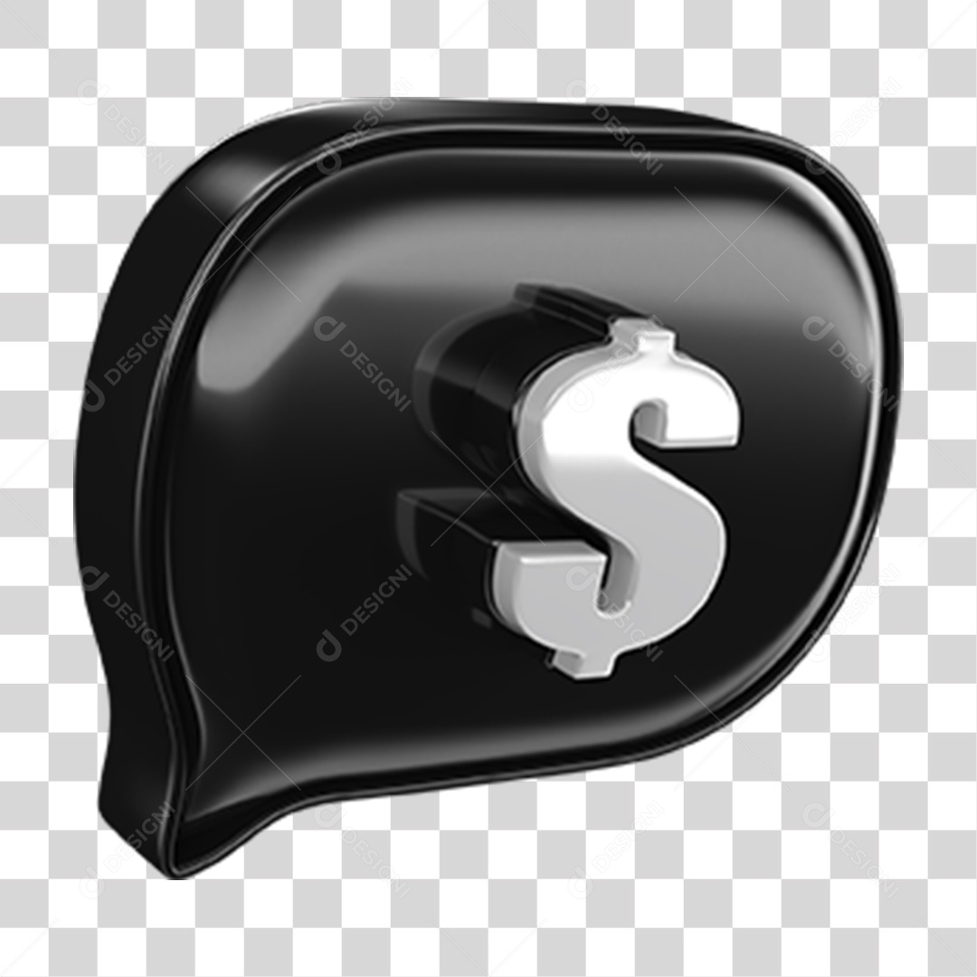 Elemento 3D Balão Cifrão PNG Transparente