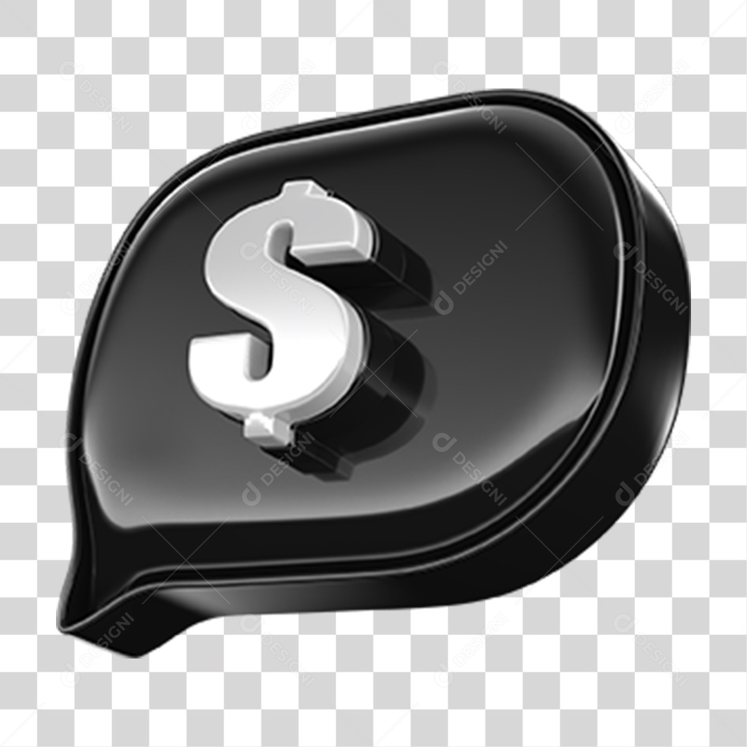 Elemento 3D Balão Cifrão PNG Transparente