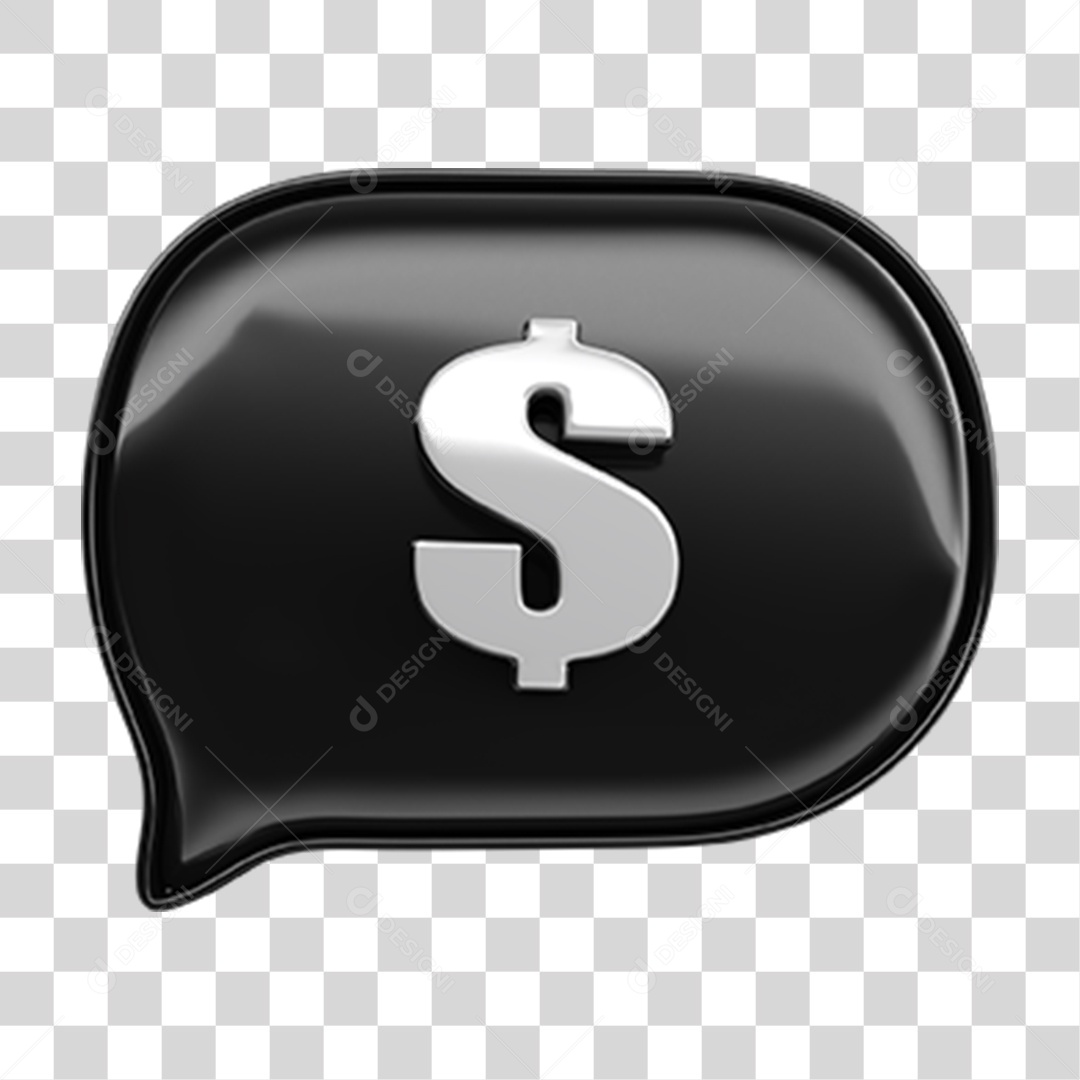 Elemento 3D Balão Cifrão PNG Transparente