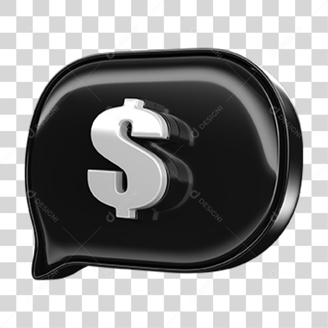 Elemento 3D Balão Cifrão PNG Transparente