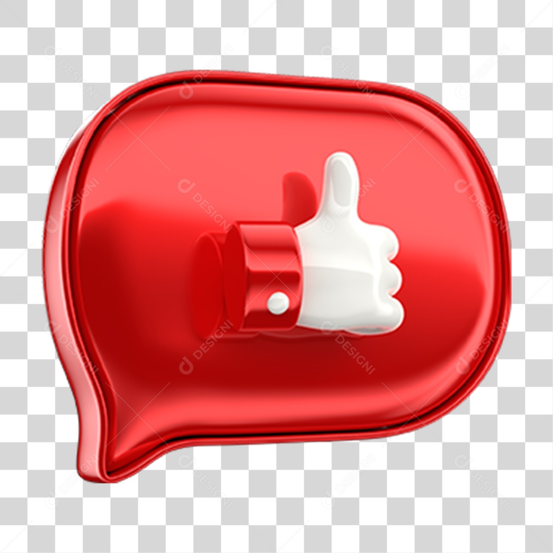 Elemento 3D Balão Like PNG Transparente [download] - Designi