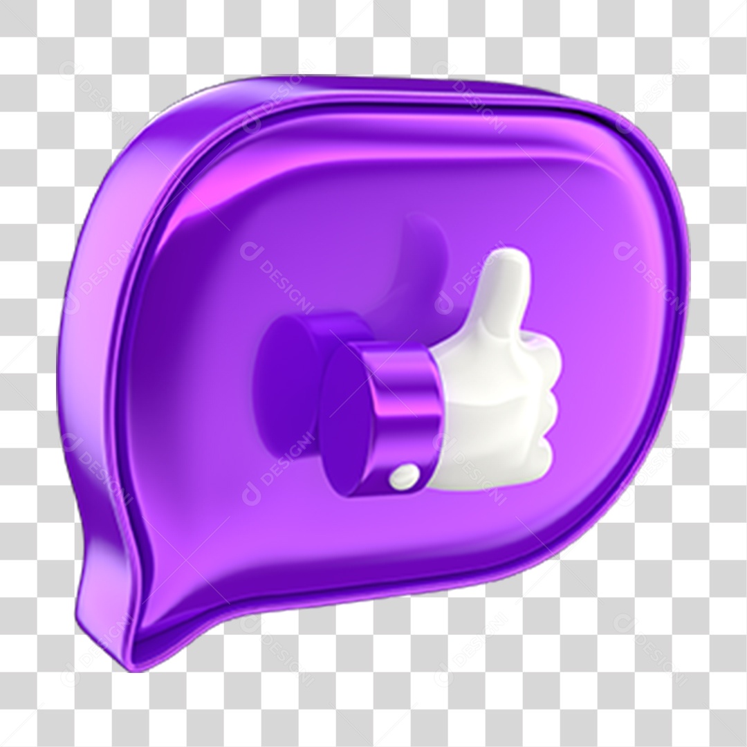 Elemento 3D Balão Like PNG Transparente