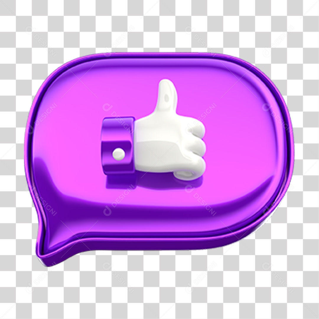 Elemento 3D Balão Like PNG Transparente