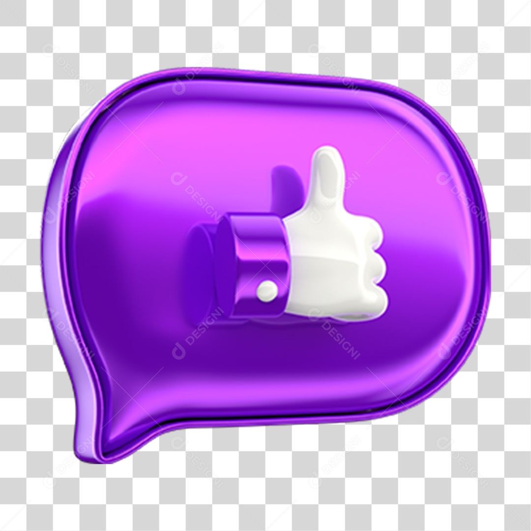 Elemento 3D Balão Like PNG Transparente