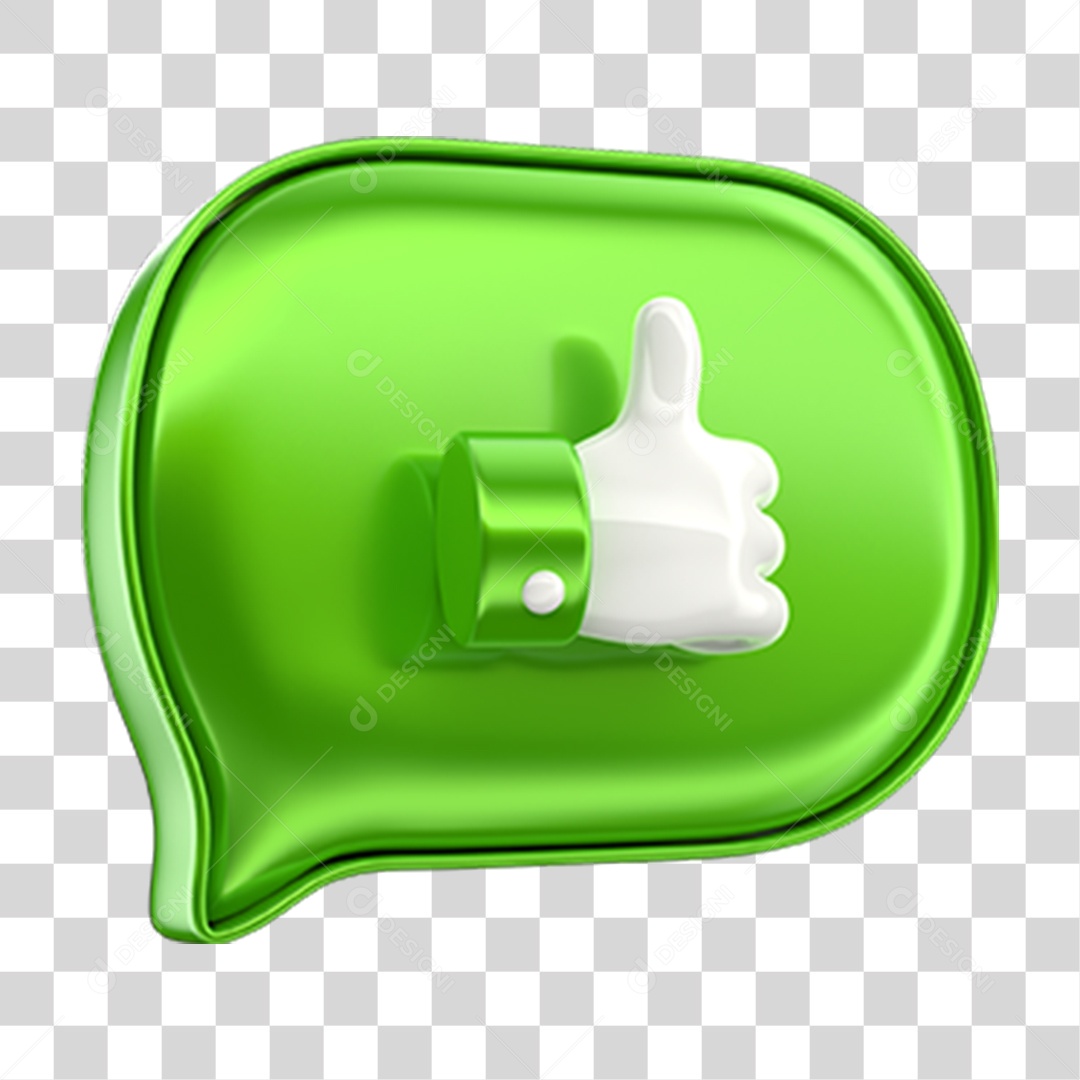 Elemento 3D Balão Like PNG Transparente