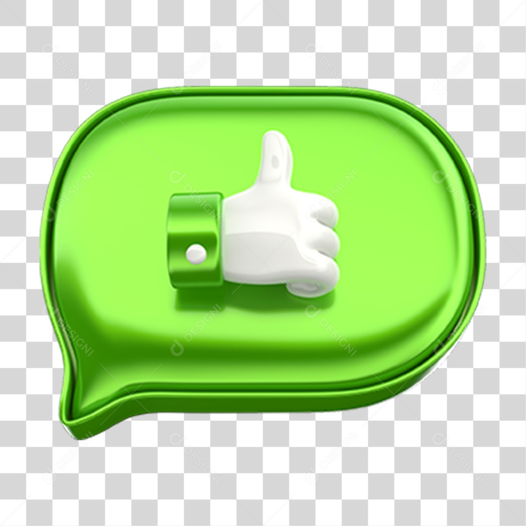 Elemento 3D Balão Like PNG Transparente