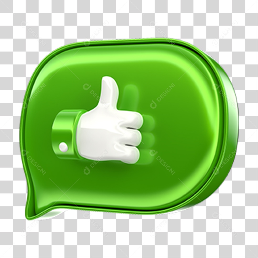 Elemento 3D Balão Like PNG Transparente