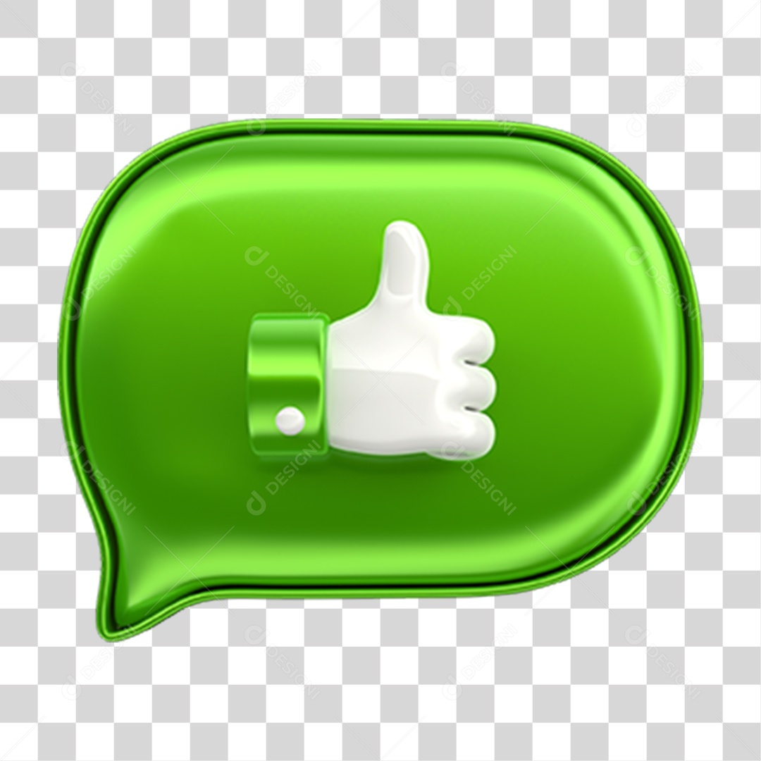 Elemento 3D Balão Like PNG Transparente