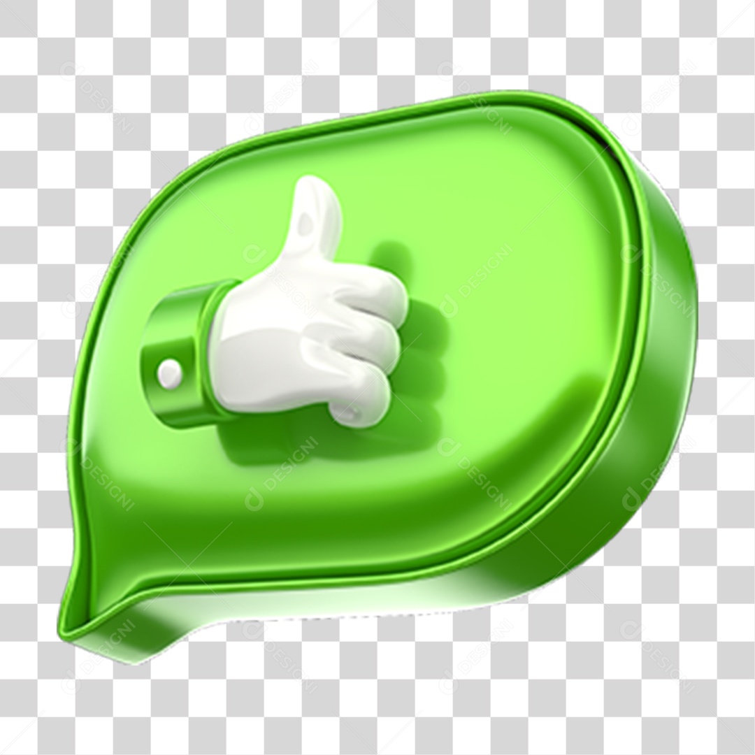 Elemento 3D Balão Like PNG Transparente