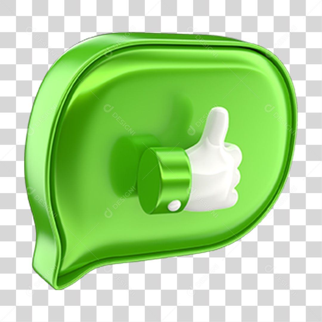 Elemento 3D Balão Like PNG Transparente