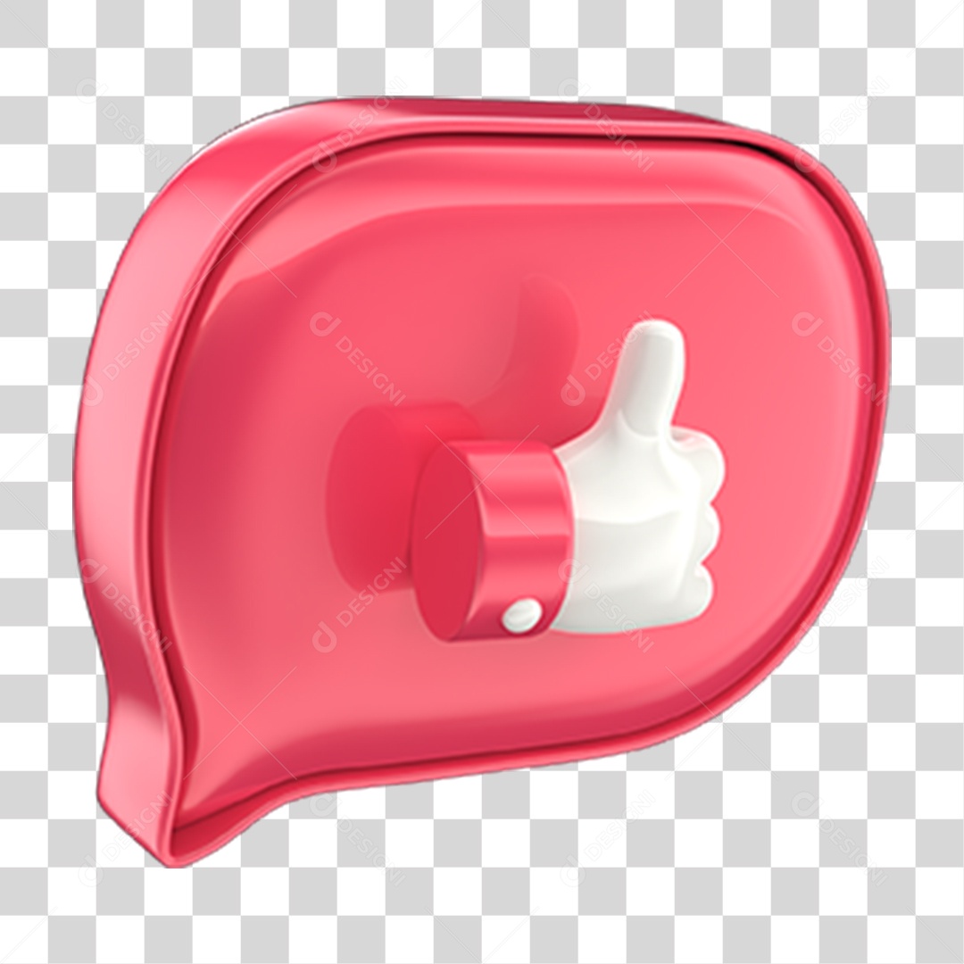 Elemento 3D Balão Like PNG Transparente
