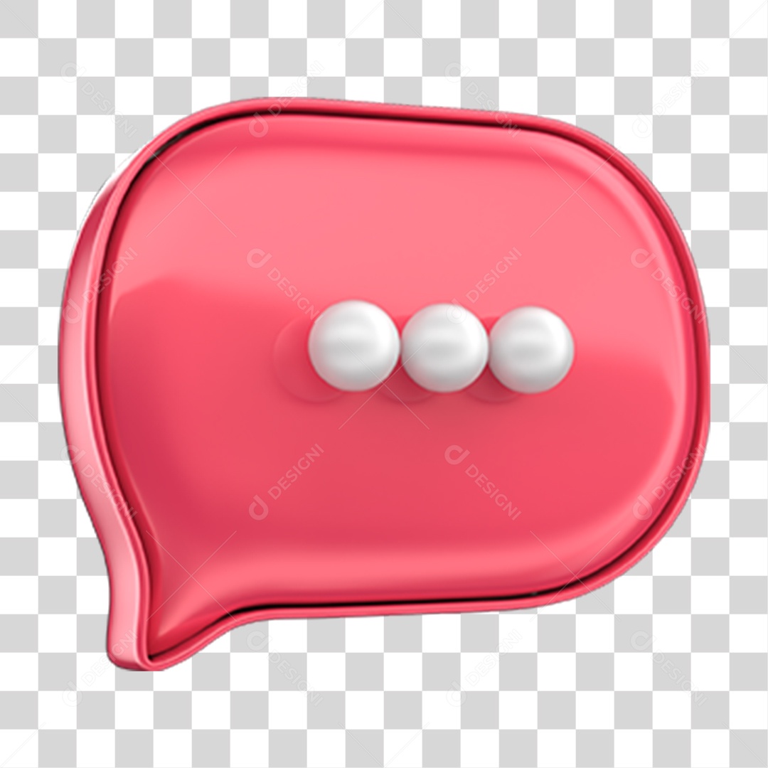 Elemento 3D Balão Mensagem PNG Transparente