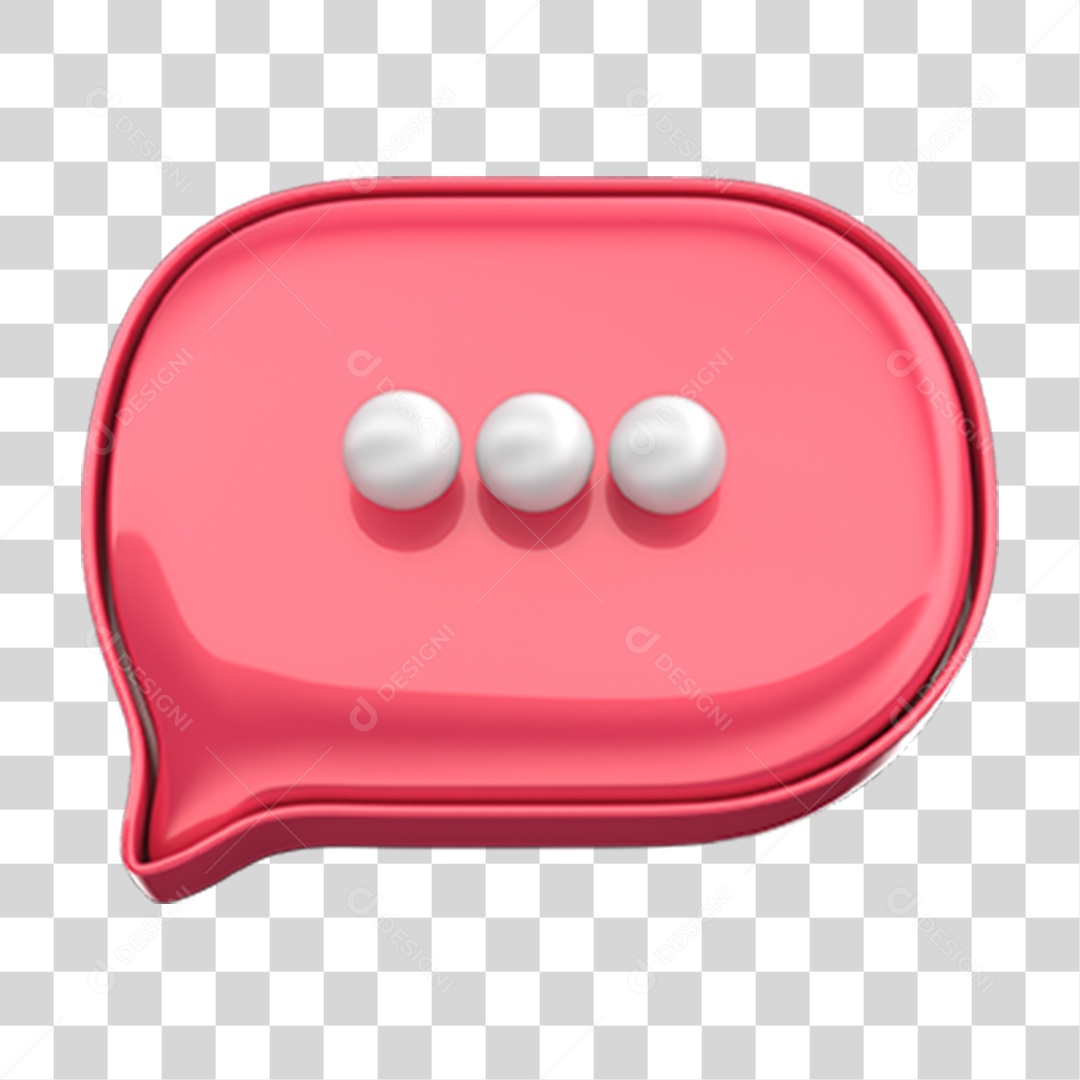 Elemento 3D Balão Mensagem PNG Transparente