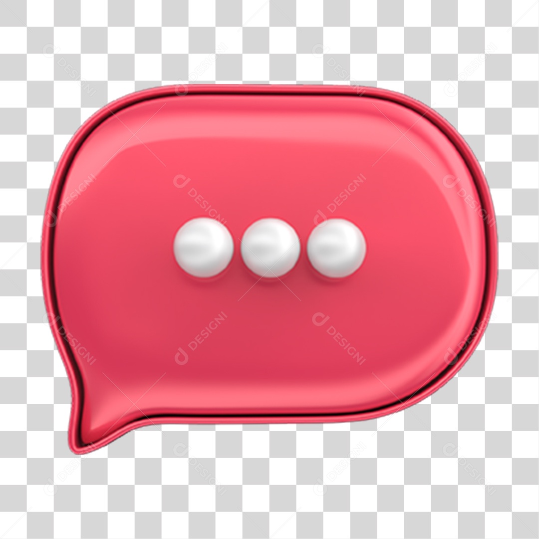 Elemento 3D Balão Mensagem PNG Transparente