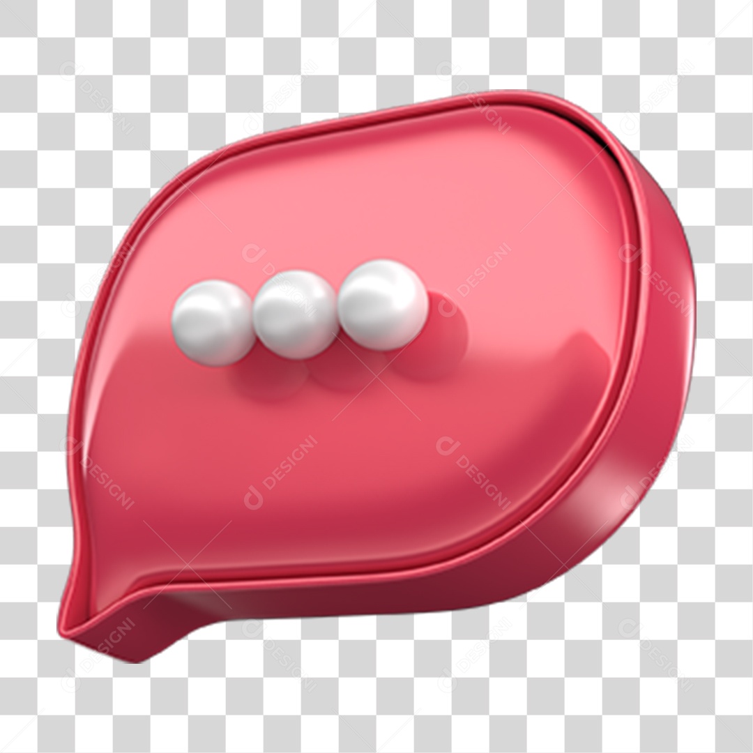 Elemento 3D Balão Mensagem PNG Transparente