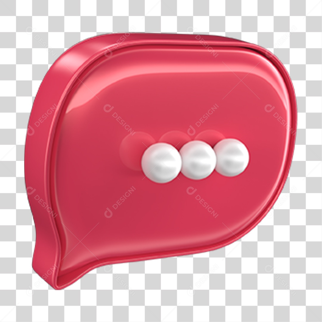 Elemento 3D Balão Mensagem PNG Transparente