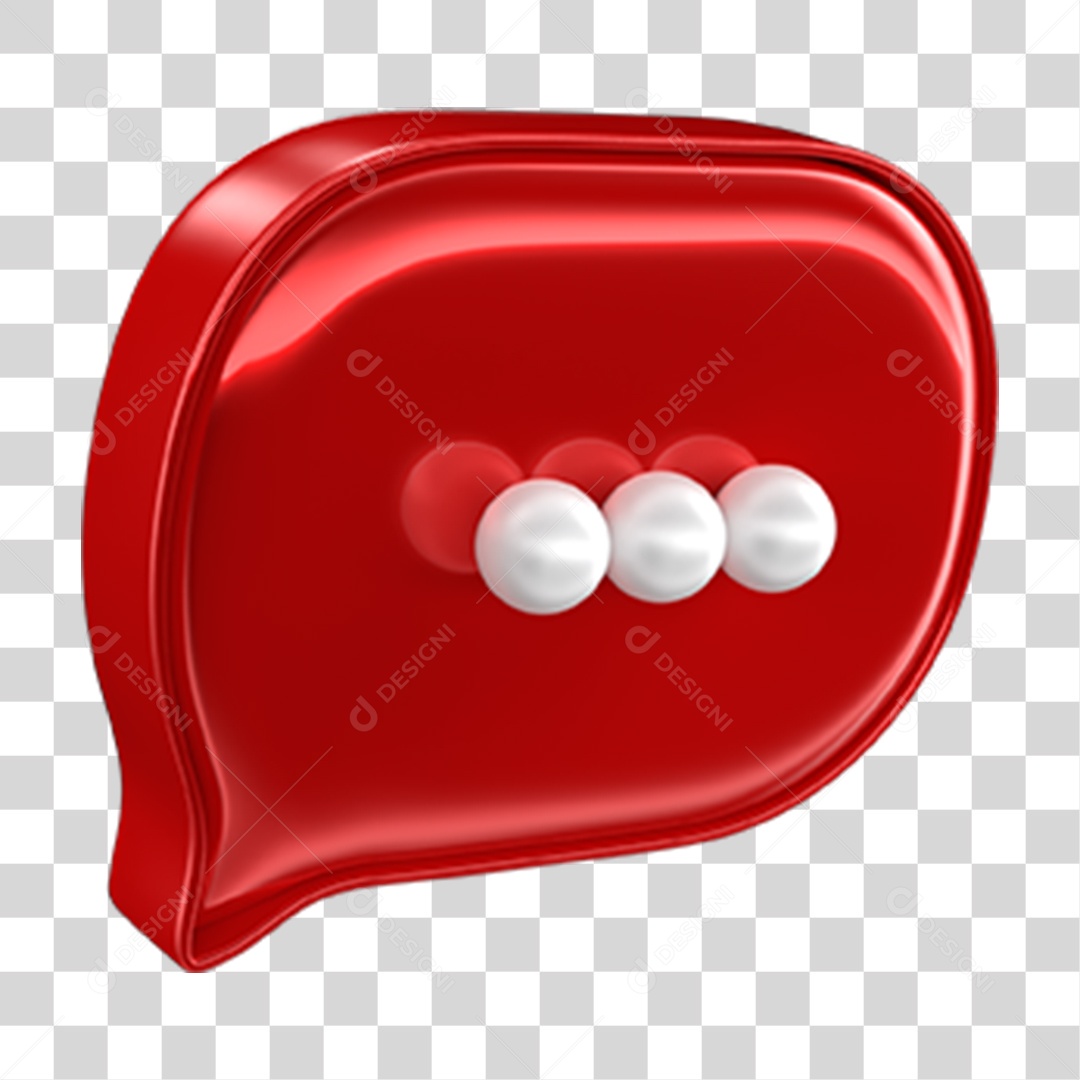 Elemento 3D Balão Mensagem PNG Transparente