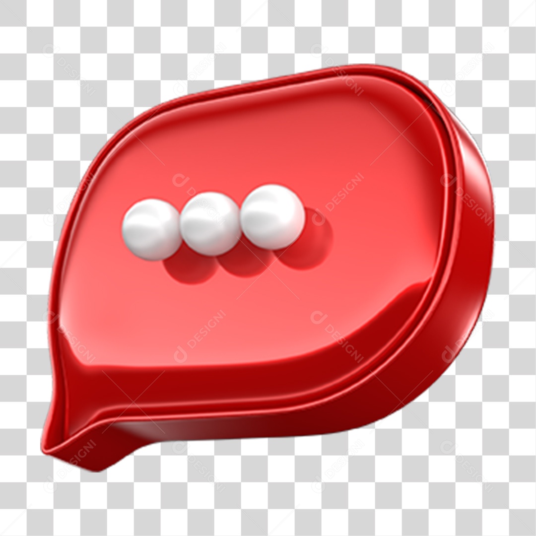 Elemento 3D Balão Mensagem PNG Transparente