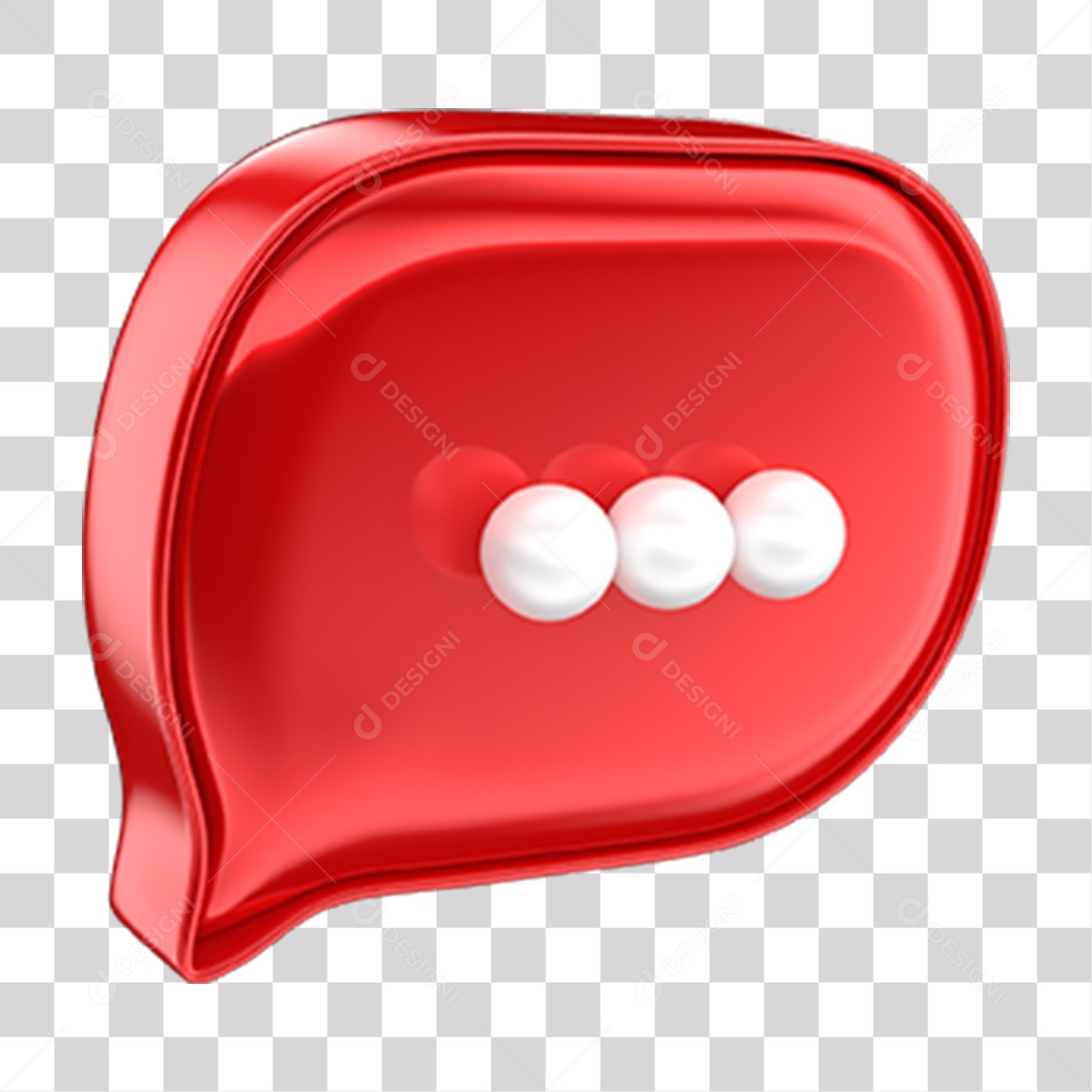 Elemento 3D Balão Mensagem PNG Transparente