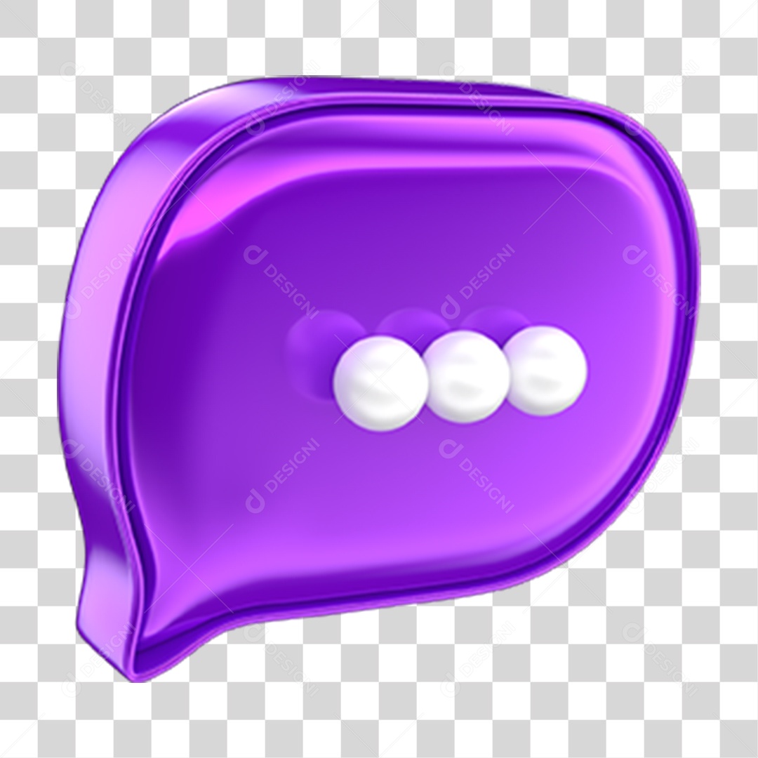 Elemento 3D Balão Mensagem PNG Transparente