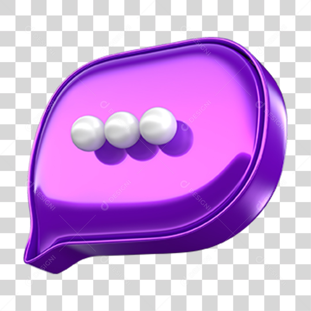 Elemento 3D Balão Mensagem PNG Transparente