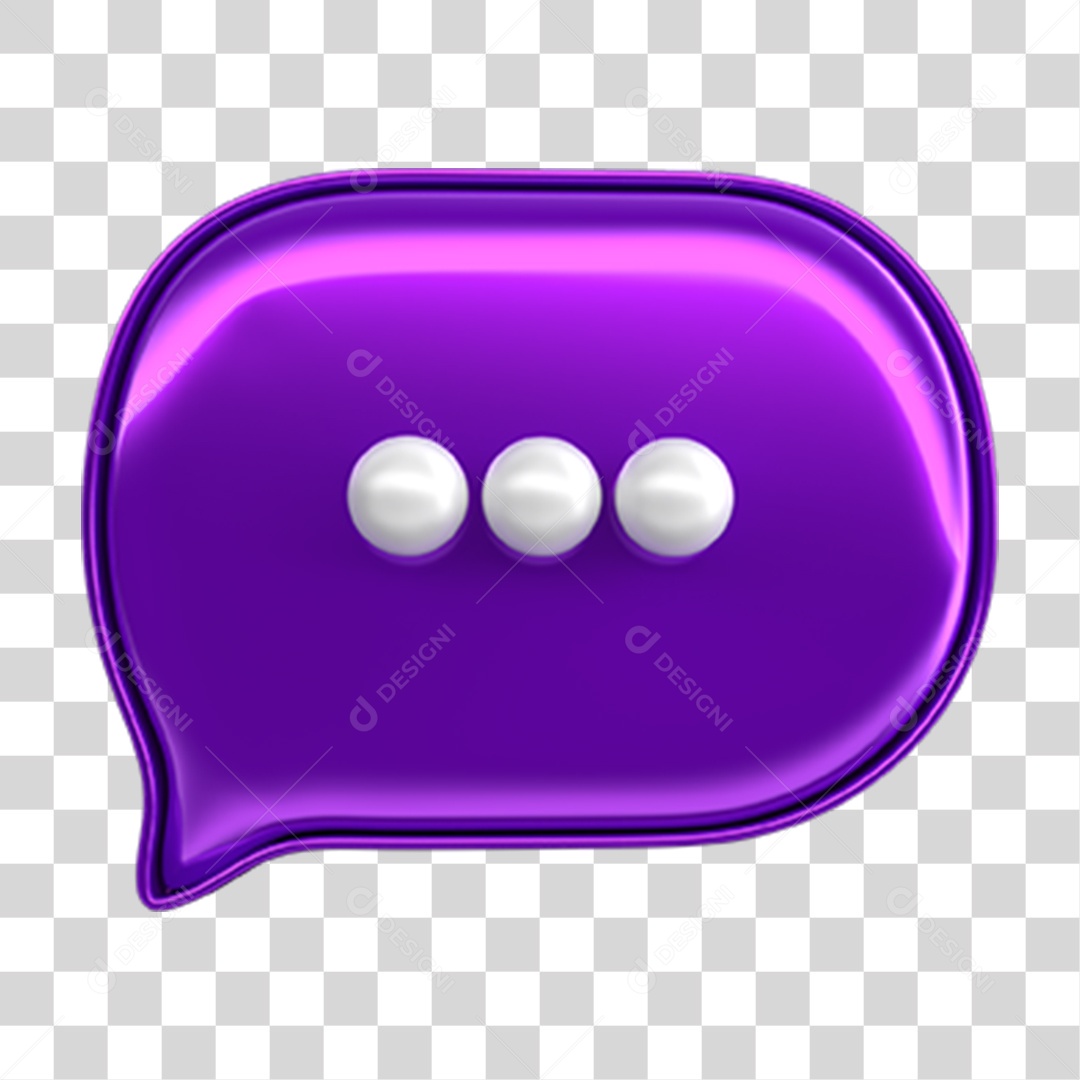 Elemento 3D Balão Mensagem PNG Transparente