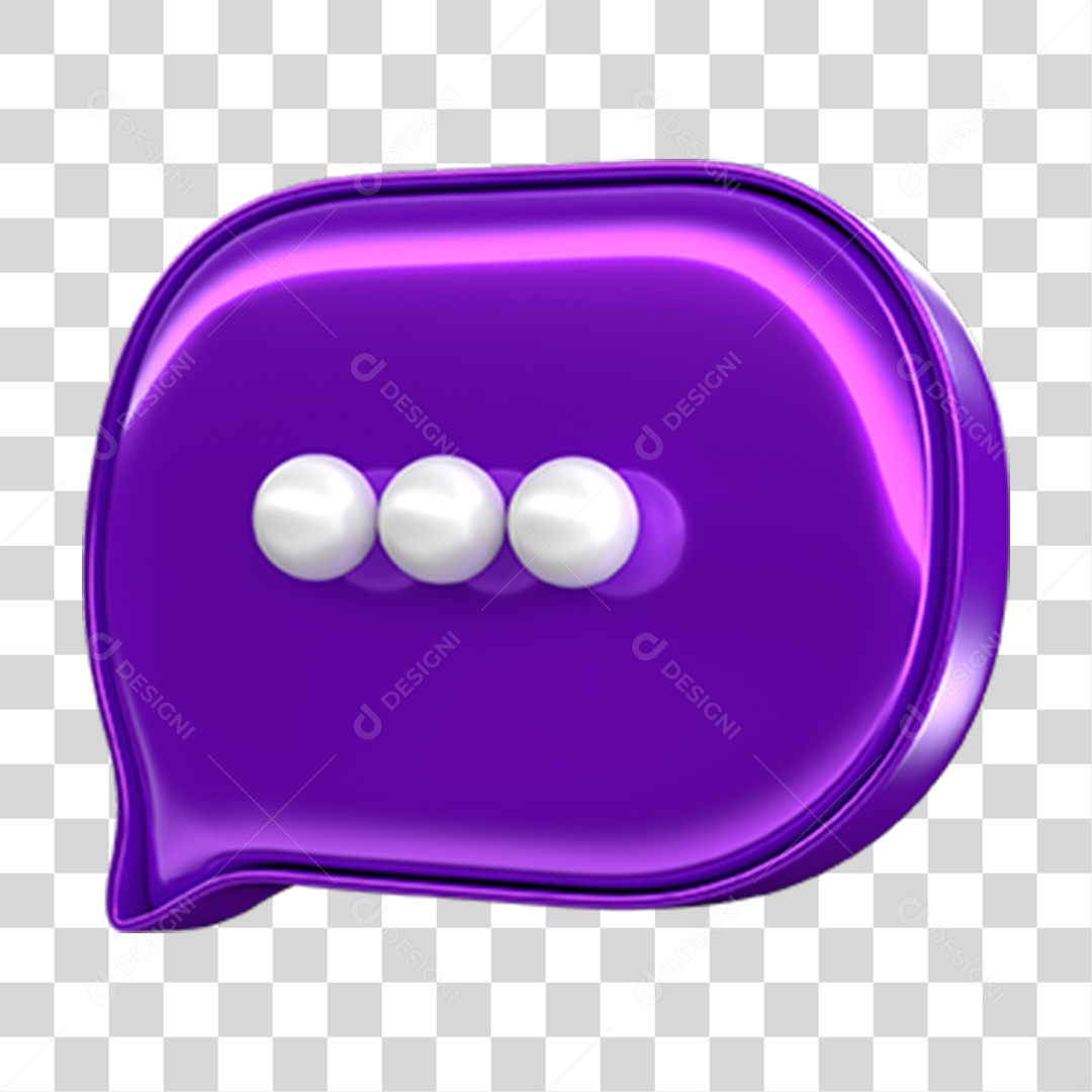 Elemento 3D Balão Mensagem PNG Transparente