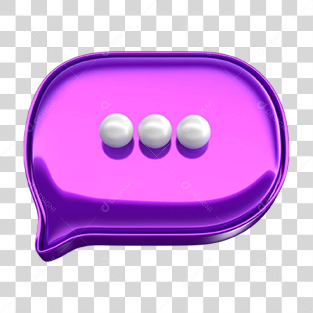 Elemento 3D Balão Mensagem PNG Transparente