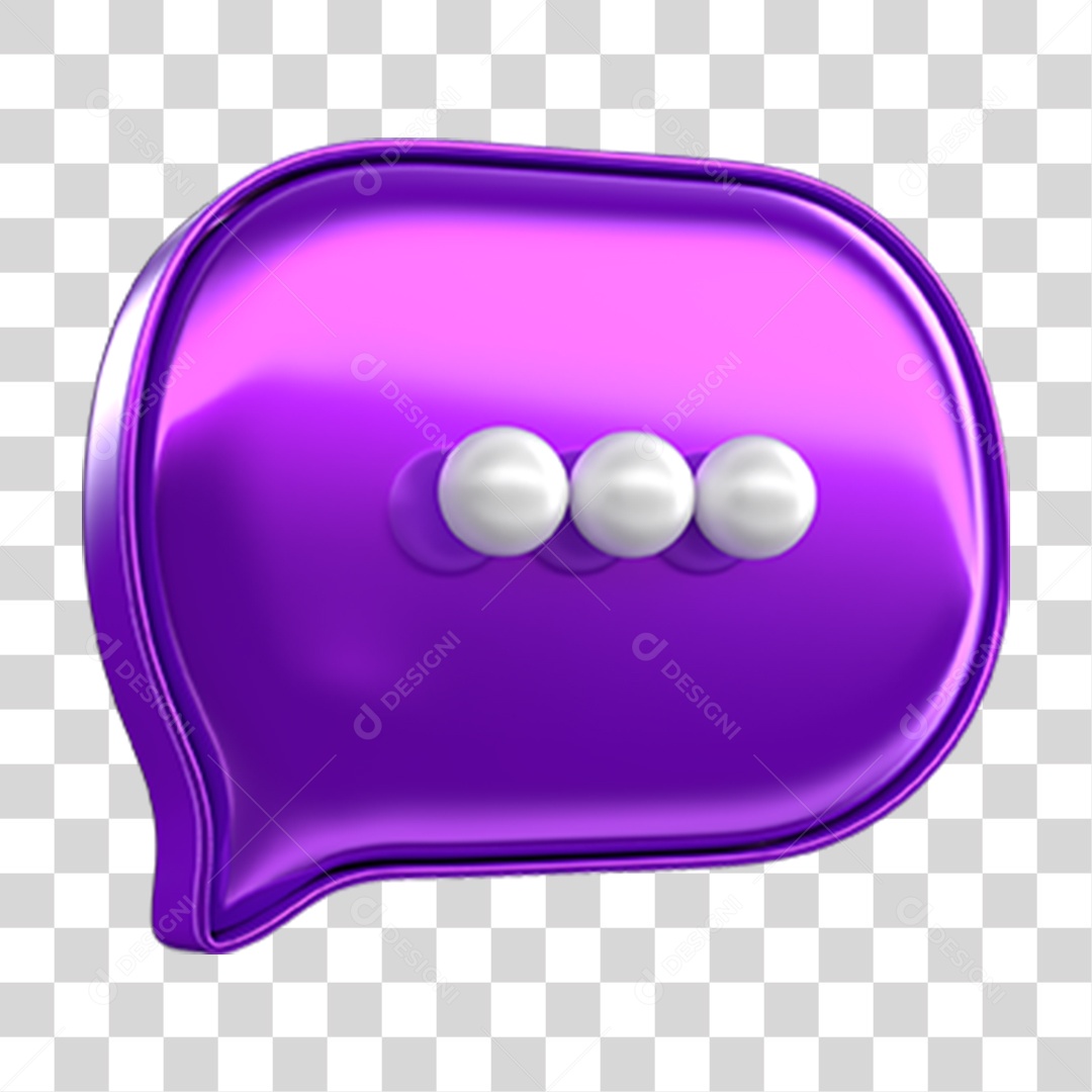 Elemento 3D Balão Mensagem PNG Transparente