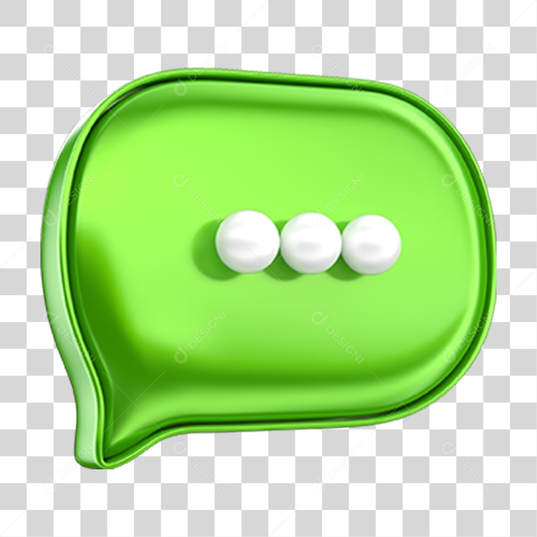 Elemento 3D Balão Mensagem PNG Transparente