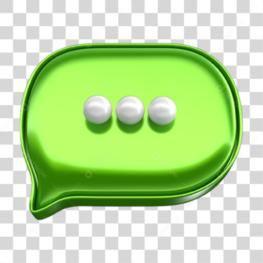 Elemento 3D Balão Mensagem PNG Transparente