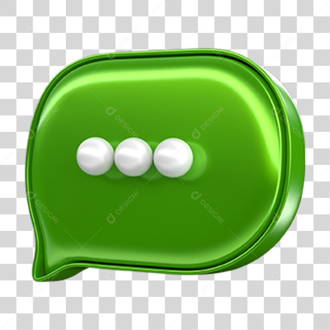 Elemento 3D Balão Mensagem PNG Transparente