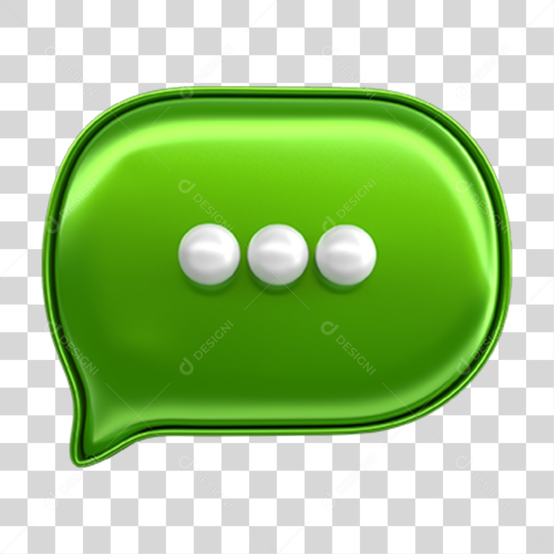 Elemento 3D Balão Mensagem PNG Transparente