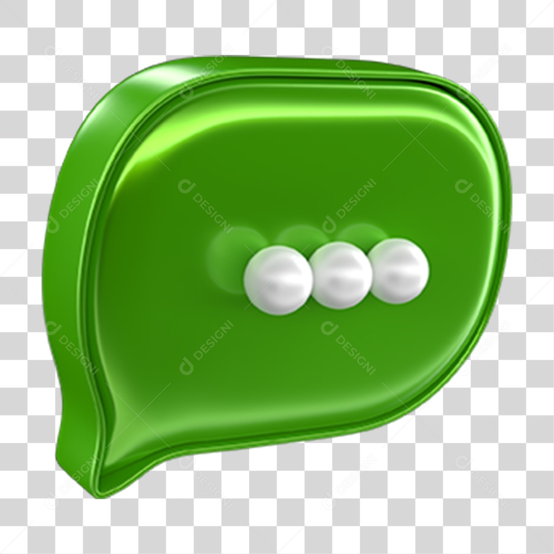 Elemento 3D Balão Mensagem PNG Transparente