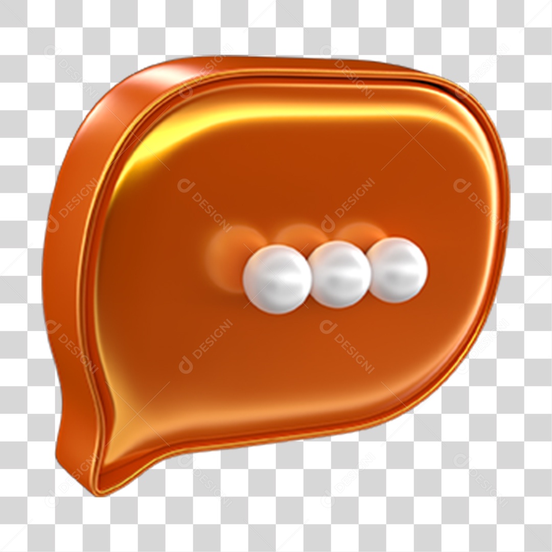 Elemento 3D Balão Mensagem PNG Transparente
