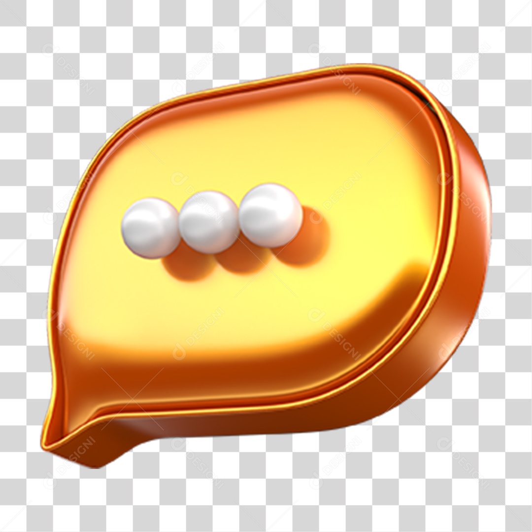 Elemento 3D Balão Mensagem PNG Transparente