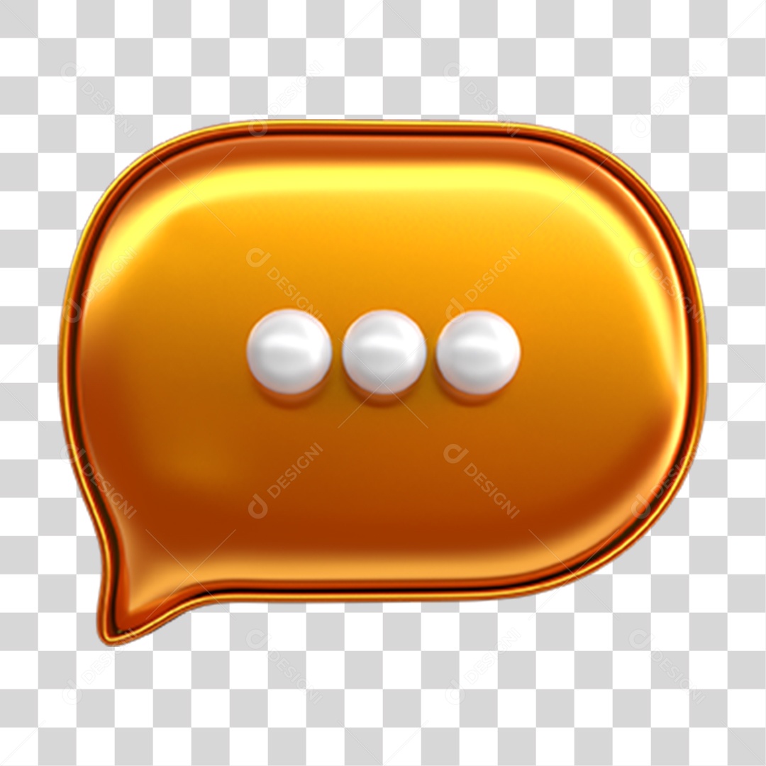 Elemento 3D Balão Mensagem PNG Transparente
