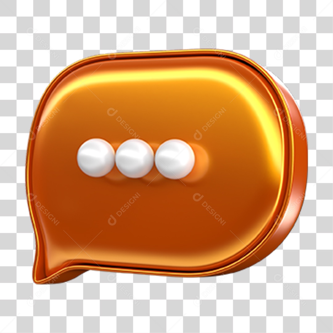 Elemento 3D Balão Mensagem PNG Transparente